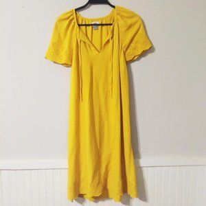 Old Navy Eyelet Dress Mustard Size Medium